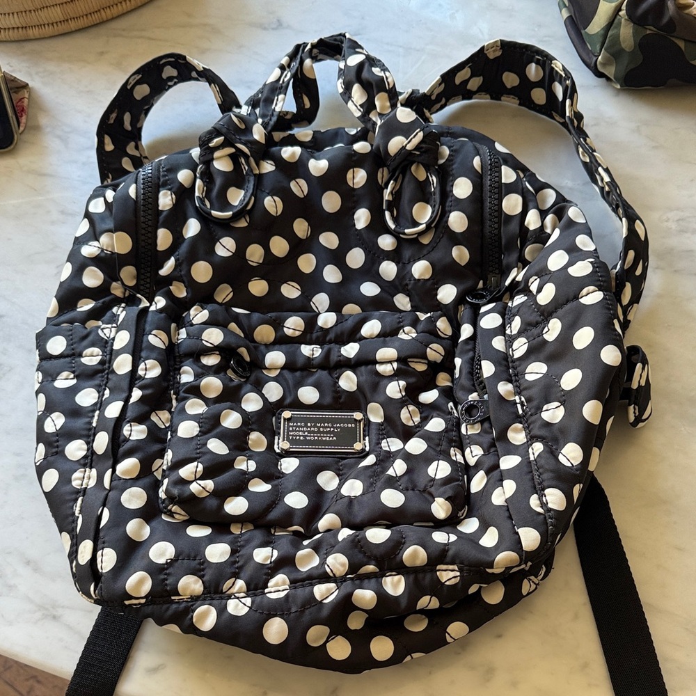 Marc By Marc Jacobs Black and White Polka Dot Backpack